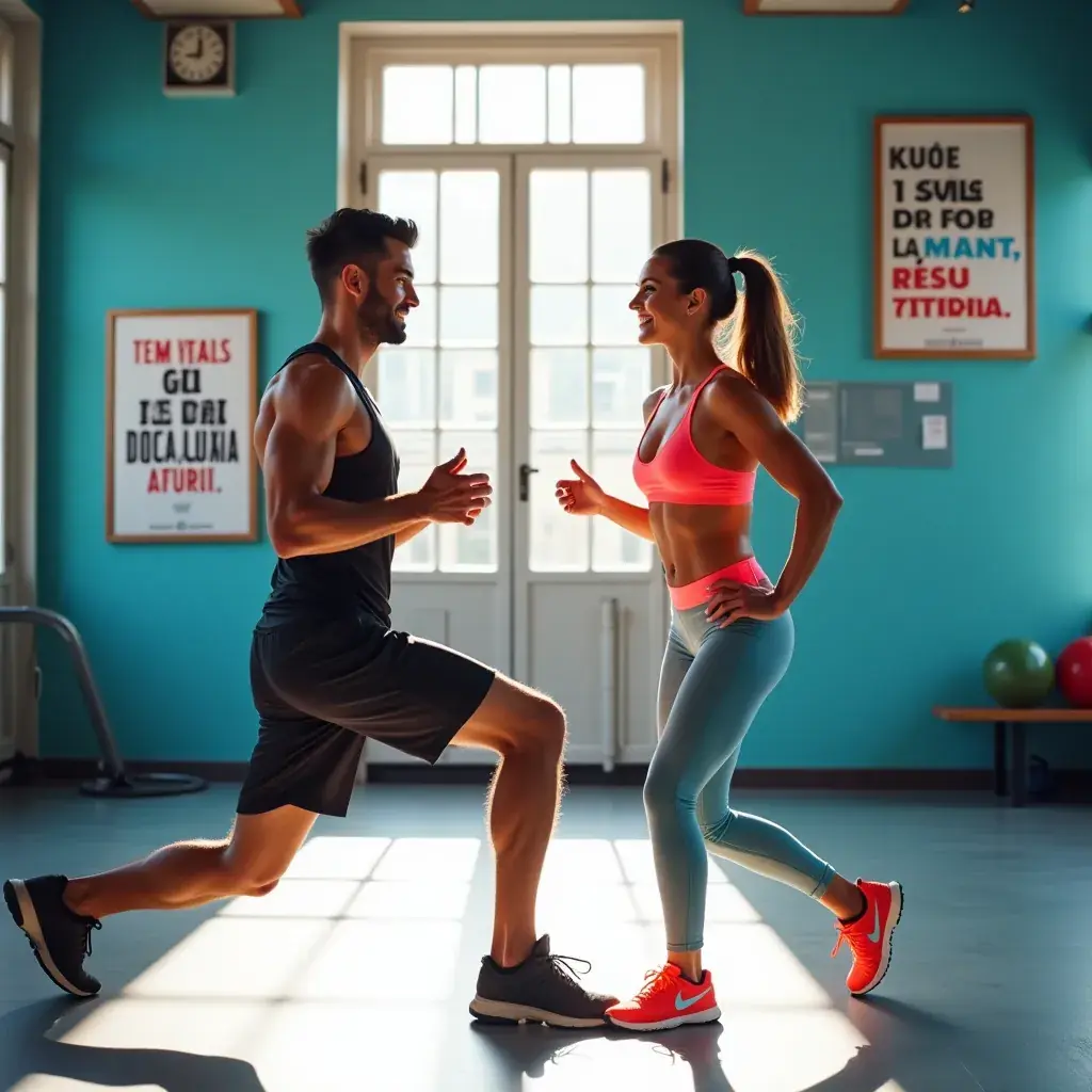 Grupo de personas realizando ejercicios de estiramiento en un estudio de entrenamiento.